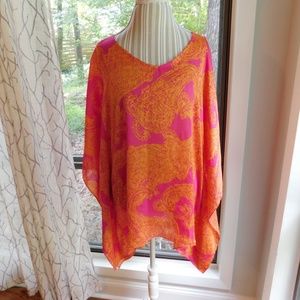 Chico's boho silky scarf top, tunic, coverup